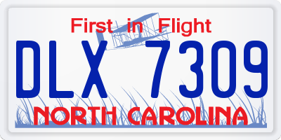 NC license plate DLX7309