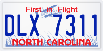 NC license plate DLX7311