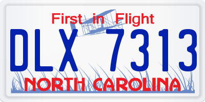 NC license plate DLX7313