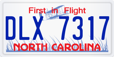 NC license plate DLX7317