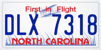 NC license plate DLX7318
