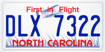 NC license plate DLX7322