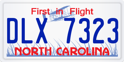 NC license plate DLX7323
