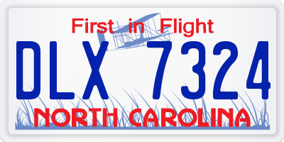 NC license plate DLX7324