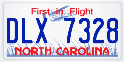 NC license plate DLX7328