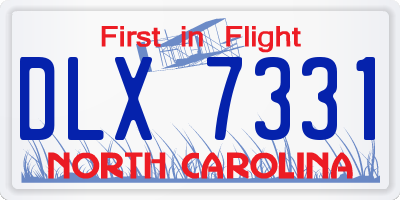 NC license plate DLX7331