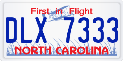NC license plate DLX7333