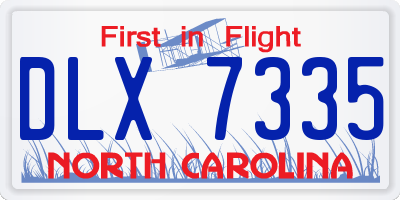 NC license plate DLX7335