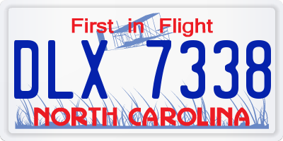 NC license plate DLX7338