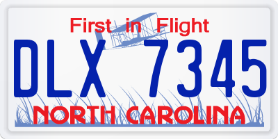 NC license plate DLX7345