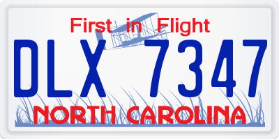 NC license plate DLX7347