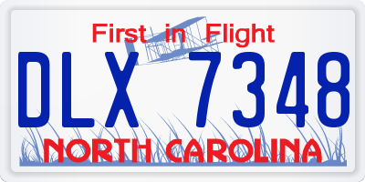 NC license plate DLX7348
