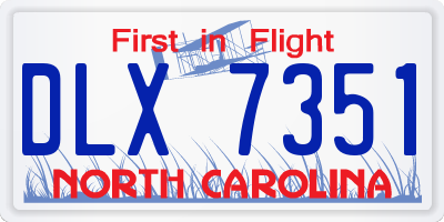 NC license plate DLX7351