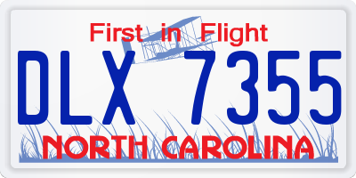 NC license plate DLX7355