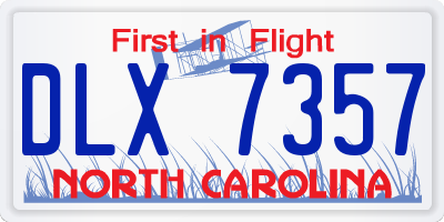 NC license plate DLX7357