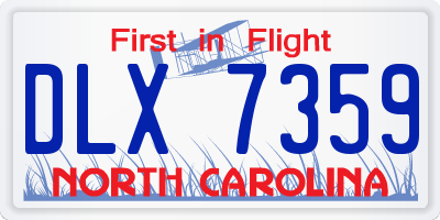 NC license plate DLX7359