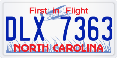 NC license plate DLX7363