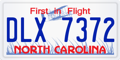 NC license plate DLX7372