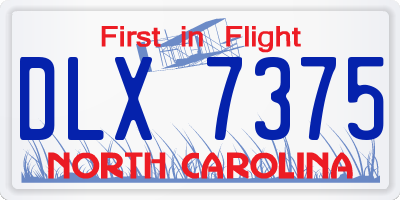 NC license plate DLX7375