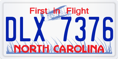 NC license plate DLX7376