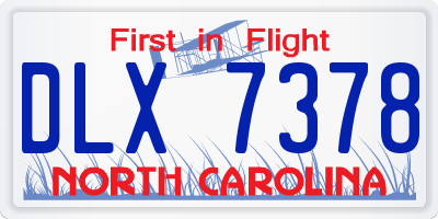 NC license plate DLX7378