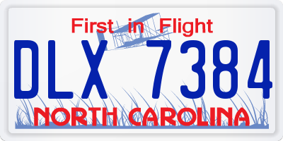 NC license plate DLX7384