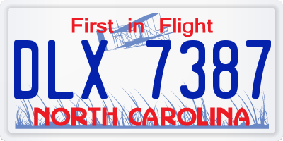 NC license plate DLX7387