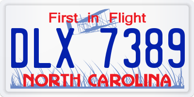 NC license plate DLX7389