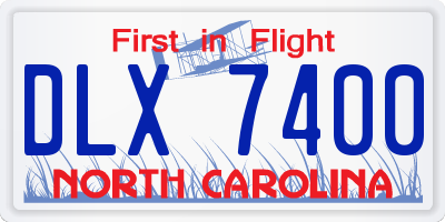 NC license plate DLX7400
