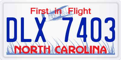 NC license plate DLX7403