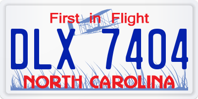 NC license plate DLX7404
