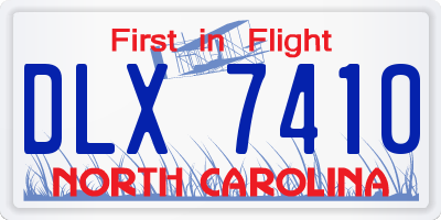 NC license plate DLX7410