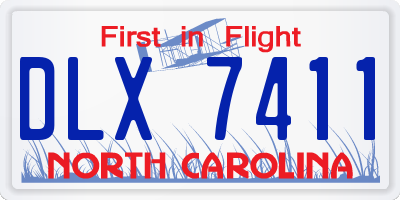 NC license plate DLX7411