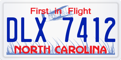 NC license plate DLX7412
