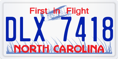 NC license plate DLX7418