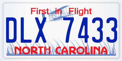 NC license plate DLX7433