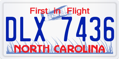 NC license plate DLX7436