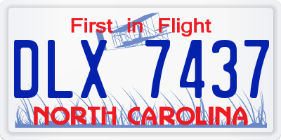NC license plate DLX7437