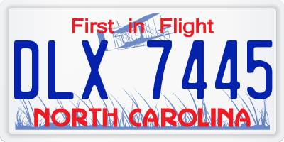 NC license plate DLX7445