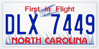 NC license plate DLX7449