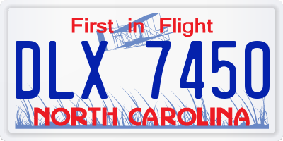 NC license plate DLX7450