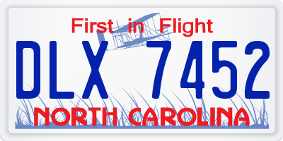NC license plate DLX7452