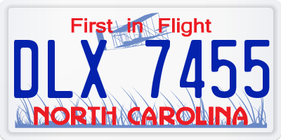 NC license plate DLX7455