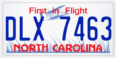 NC license plate DLX7463