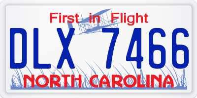 NC license plate DLX7466