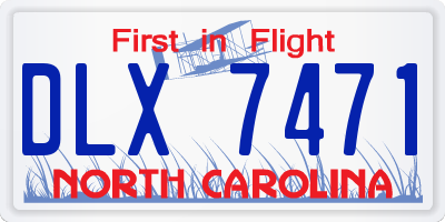 NC license plate DLX7471