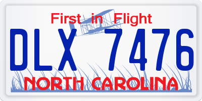 NC license plate DLX7476