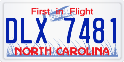 NC license plate DLX7481