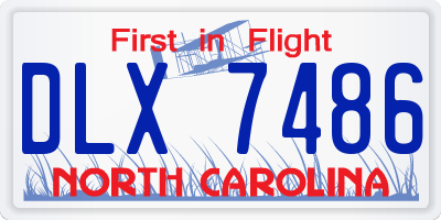 NC license plate DLX7486