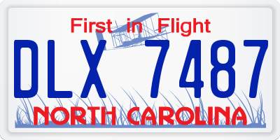 NC license plate DLX7487
